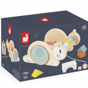 JANOD SWC Тележка с кубиками на верёвочке, улитка(J04054)