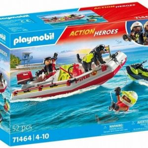 Конструктор Playmobil Action Heroes - Лодка пожарной охраны с водным мотоциклом (71464)