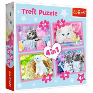 Trefl Пазлы 4 в 1 Веселые котики (34396)